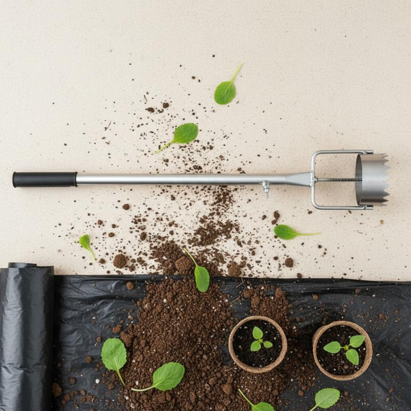 Gardening Tools Australia - 1-delige folie-prikker, landbouw plasticfolie priktool, eenvoudige